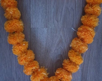 Artificial Marigold Garland, Indian Wedding Pooja Decor (2 pcs)