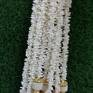Pack of 5/10 Lightly Scented Off White Jasmine Garlands, Indian Wedding, Party backdrop, Mehndi, Wedding, Mandap, South Indian Wedding