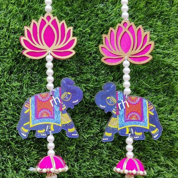 Rani Pink lotus with elephant jasmine/Varamahalakshmi /Lakshmi decor/Gruhapravesham /Seemantham decor/Lakshmi pooja/Ugadi/Sankranthi/2 pc