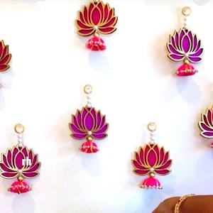 Rani Pink lotus/Varamahalakshmi /Lakshmi decor/Gruhapravesham decor/Seemantham decor/Lakshmi pooja/Ugadi/Sankranthi/Indian backdrop 10 pc