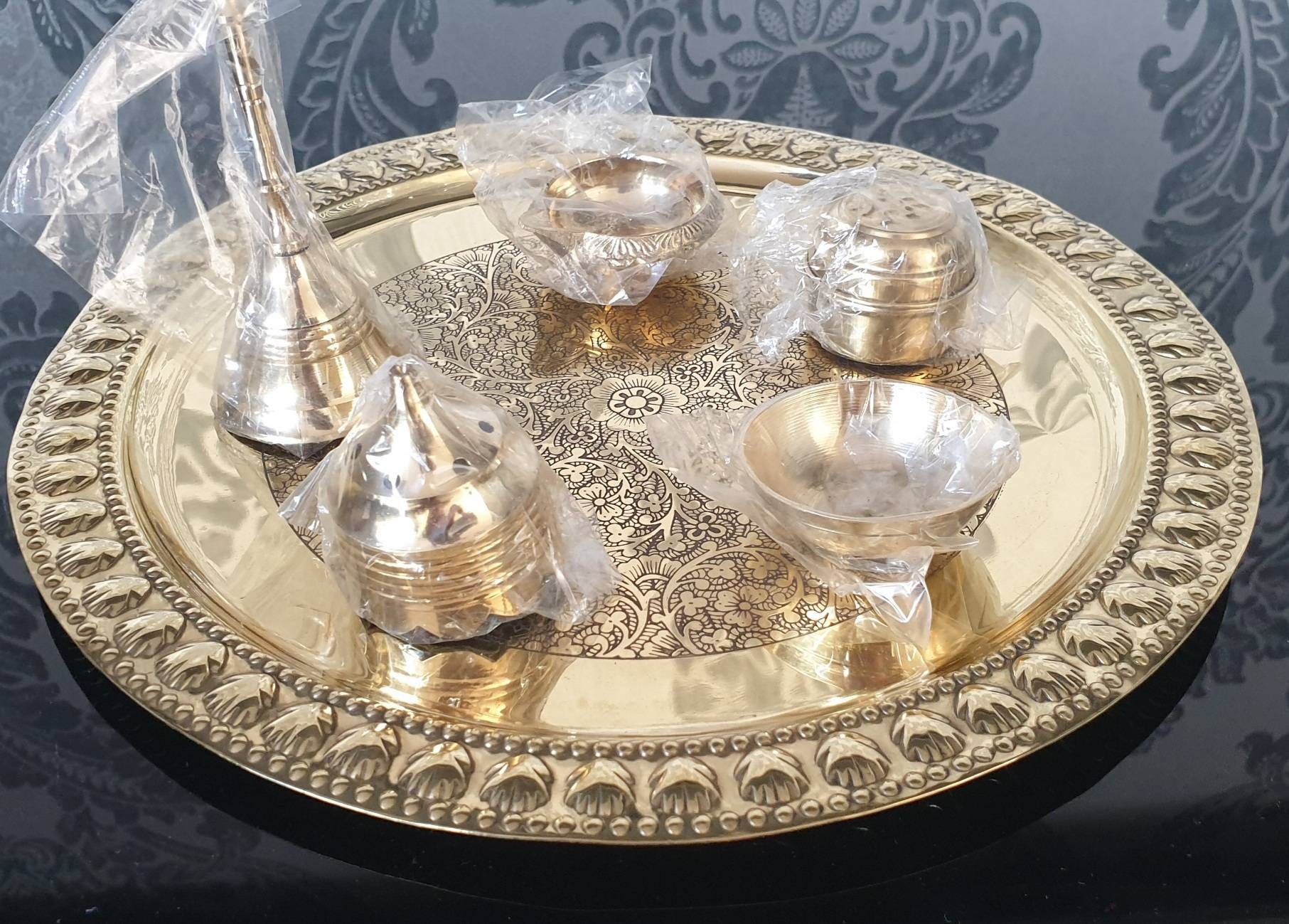 Assiette Pooja En Cuivre 15cm - Aashita Creations - Idéale Pour Cérémonies Et Cadeaux