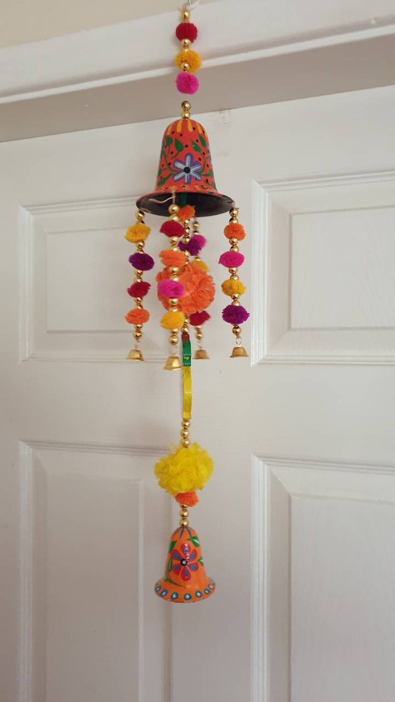 Indian handcrafted wind chimes rajasthani with bells marigold Etsy