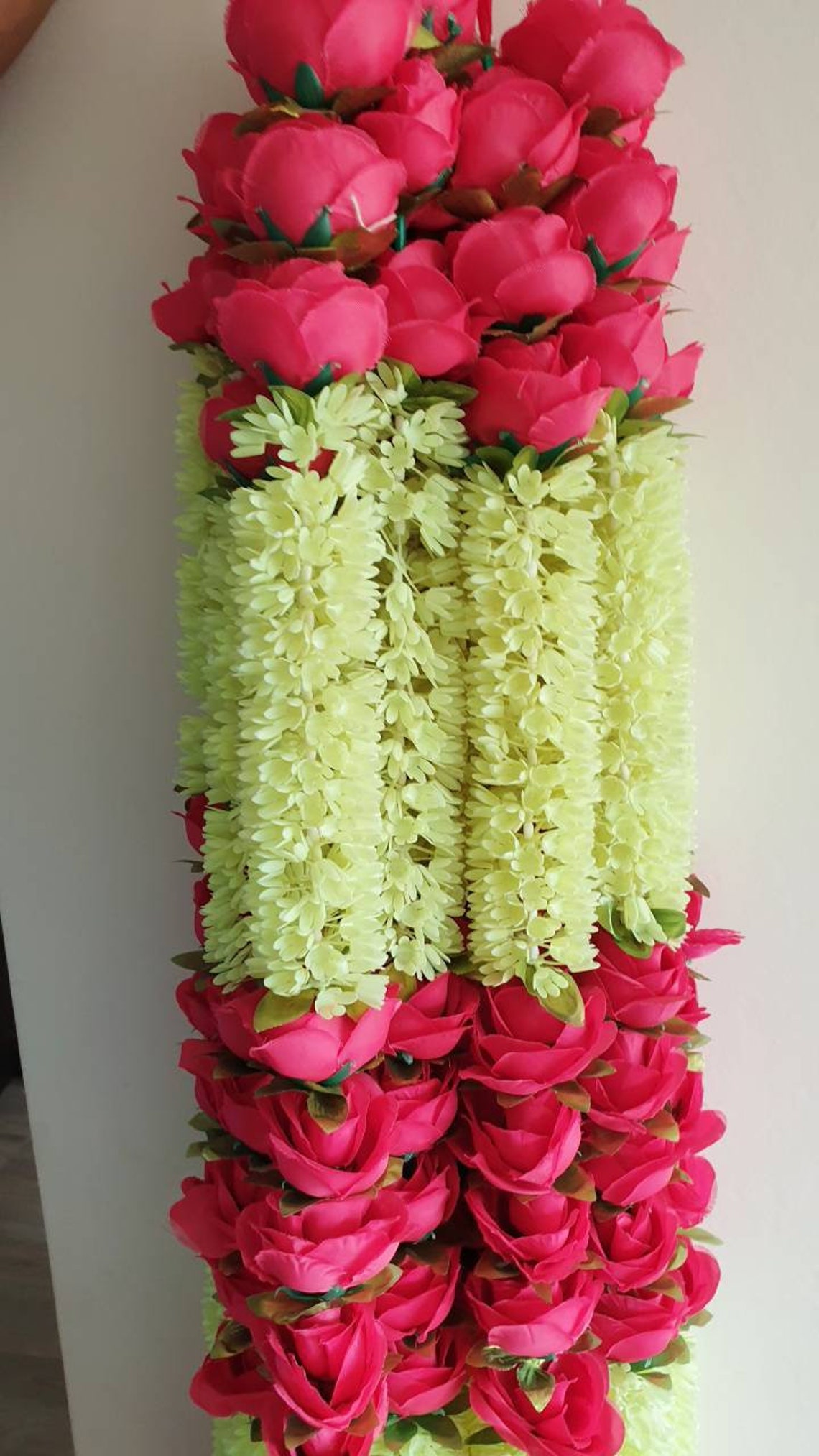 Pack of 3 artificial jasmine garland with Rose's wedding Etsy