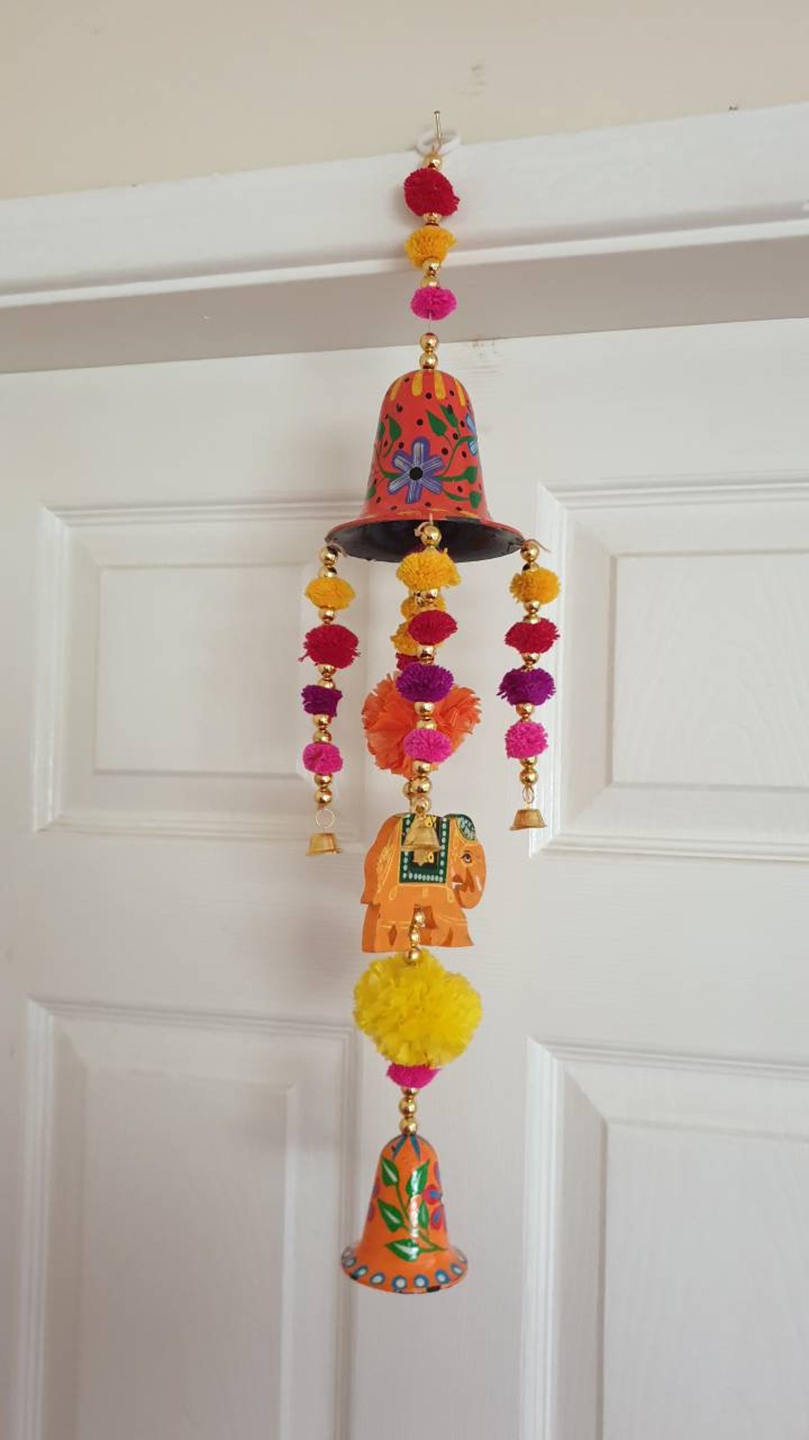 Indian Handcrafted Wind Chimes Rajasthani With Bells Marigold Etsy