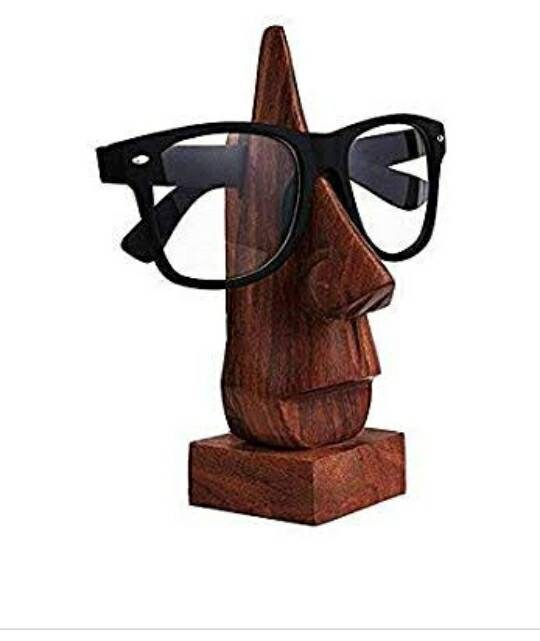 Handcrafted set of 2 Solid Wood Spectacle Holder Nose Shaped Eyeglass Holder/beautiful  Gift for Love Ones/ Housewarming and Birthday Gift 
