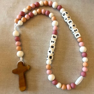 Custom Baby Rosary | Chewy Rosary for Babies | Catholic Baptism Gift | Catholic Easter Basket Gift | Christian Gift for Godchild