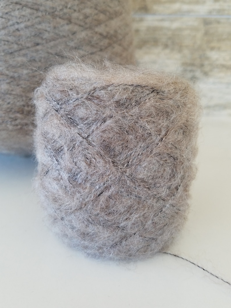 Spool Thread Bobbin Thread Machine Yarn Machine Cone Thread Knitting cone yarn Wool Cone yarn Mink Melange,1591gr Wool Spool yarn W051