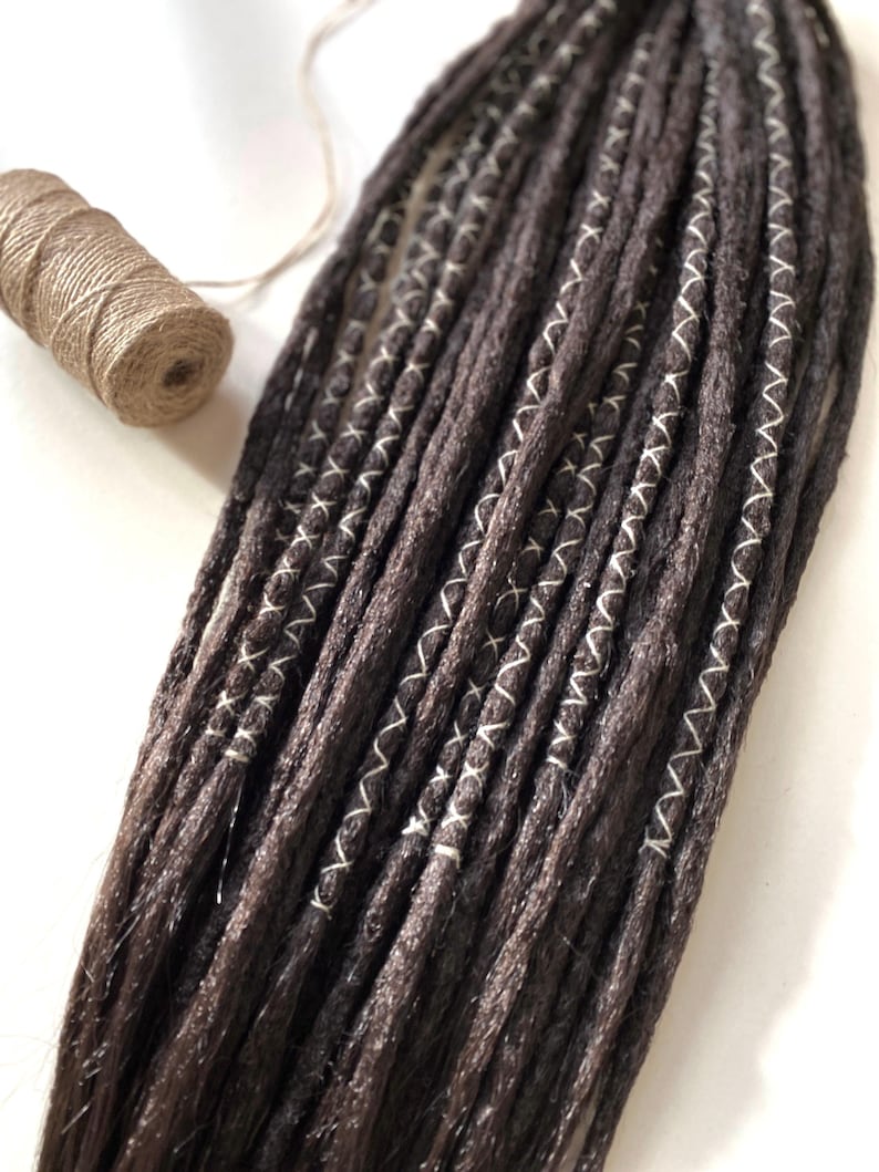 Dark Brown Crochet Dreadlock Extensions: Kanekalon DE/SE Dreads (16-24 inch) image 5