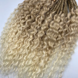 Blonde Wavy Dreadlock Extensions: Synthetic Crochet Dreads, 24 inch