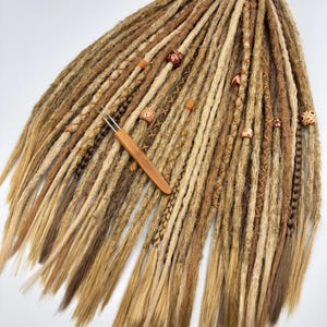 Honey Blonde Crochet Dreadlocks: Decorated Kanekalon Dreads