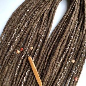 Marron clair doré n°12 / Dreads marron naturel / Dreads au crochet / Extensions synthétiques Dreadlocks doubles ou simples 16-24 pouces