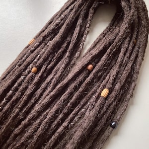 Medium Brown #6 Synthetic Dreadlocks Double ended or Single ended Extensions Crochet dreads 18-24 inches
