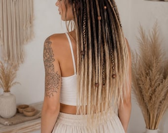 Ombre Synthetic Dreadlock Extensions: Crochet Dreads with Braids, Boho Style