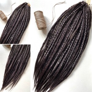 Dark Brown Crochet Dreadlock Extensions: Kanekalon DE/SE Dreads (16-24 inch) image 3