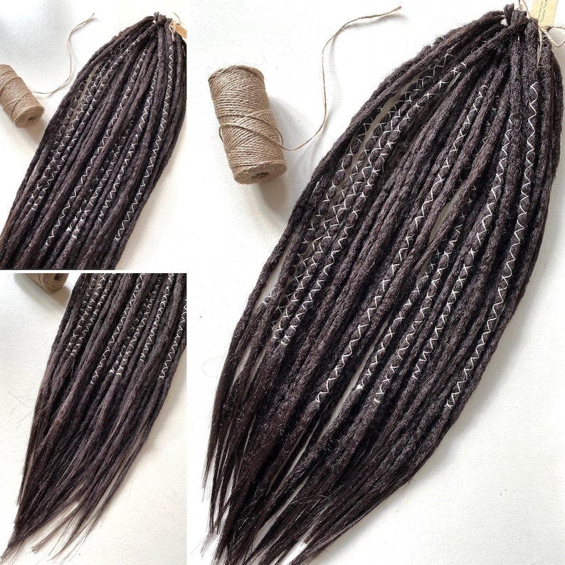 Dark Brown Crochet Dreadlock Extensions: Kanekalon DE/SE Dreads (16-24 inch) image 3