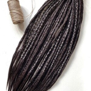 Dark Brown Crochet Dreadlock Extensions: Kanekalon DE/SE Dreads (16-24 inch) image 2