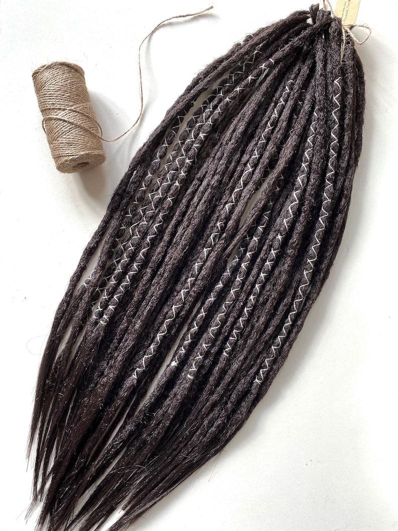 Dark Brown Crochet Dreadlock Extensions: Kanekalon DE/SE Dreads (16-24 inch) image 2