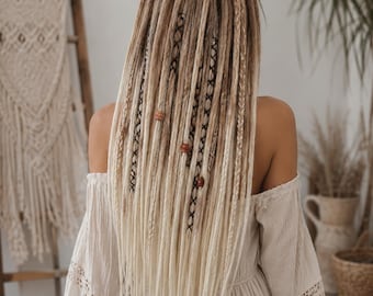 Brown to Blonde Ombré Dreadlocks & Braids Mix: Kanekalon Crochet Extensions