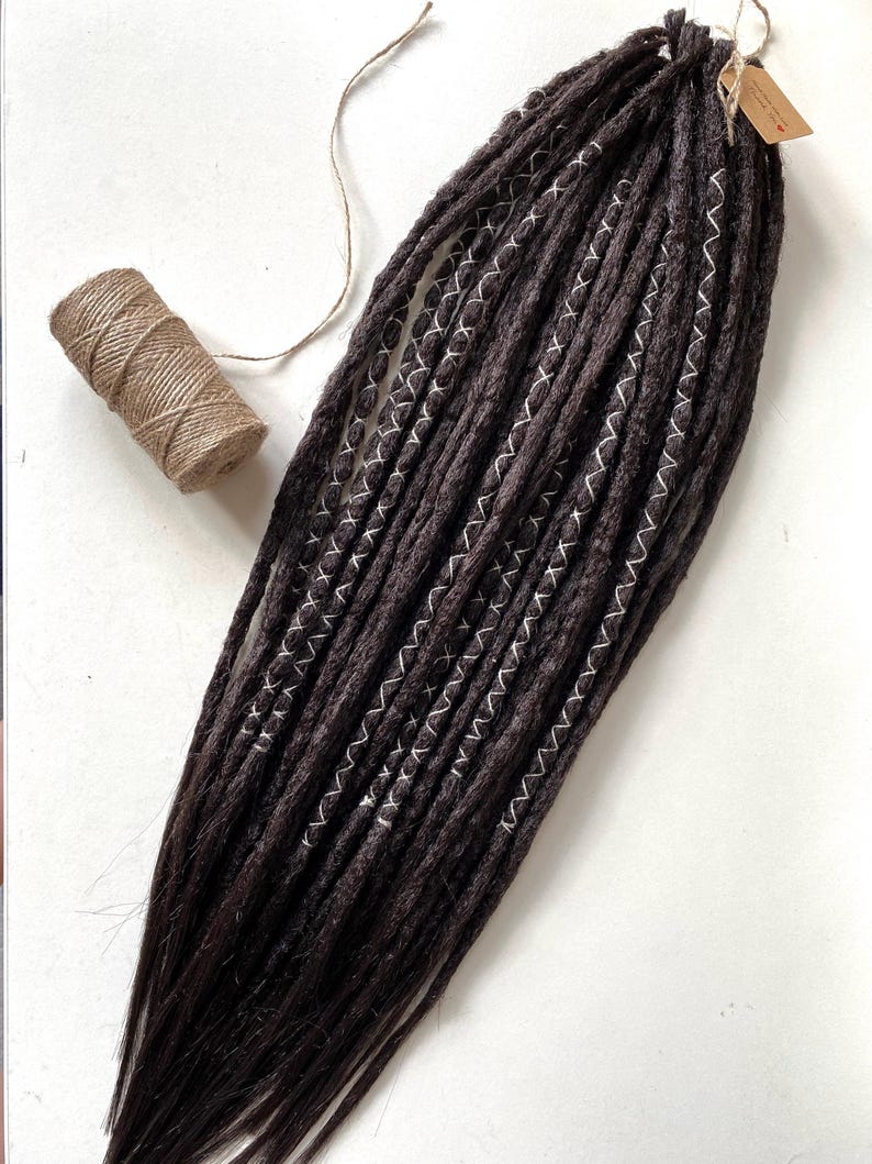 Dark Brown Crochet Dreadlock Extensions: Kanekalon DE/SE Dreads (16-24 inch) image 10