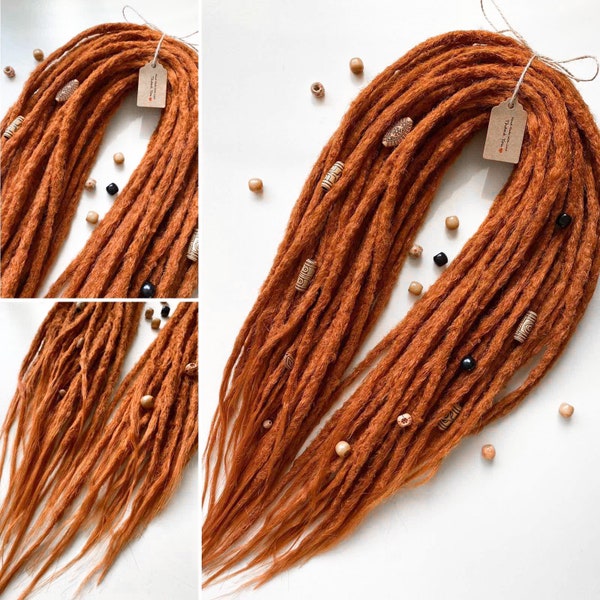 Ginger Fire Dreads /  Synthetic Dreadlocks Extensions Double ended or Single ended Crochet dreads 16-24 inches