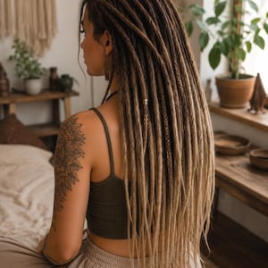 Chocoladehoningbruin ombre synthetische dreadlock-extensies: gehaakte dreads