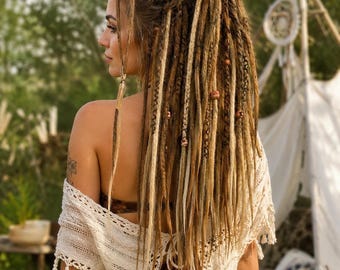 Honey Blonde Crochet Dreadlocks: Kanekalon Synthetic Dreads