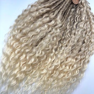 Ombre Blonde Curly Dreads / Synthetic Dreadlock Extensions / Wavy Dreadlocks / Temporary Crochet / Natural Blonde Dready Waves / 24inches