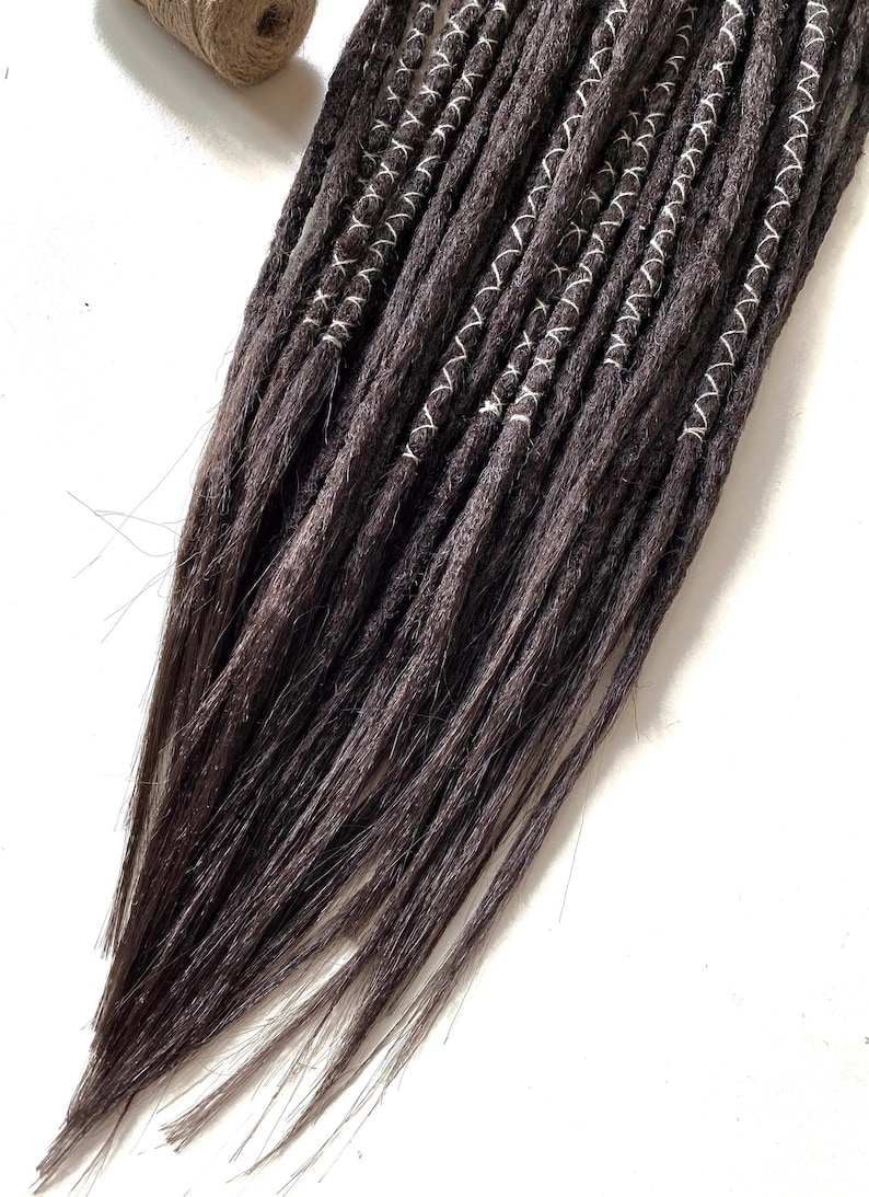 Dark Brown Crochet Dreadlock Extensions: Kanekalon DE/SE Dreads (16-24 inch) image 8