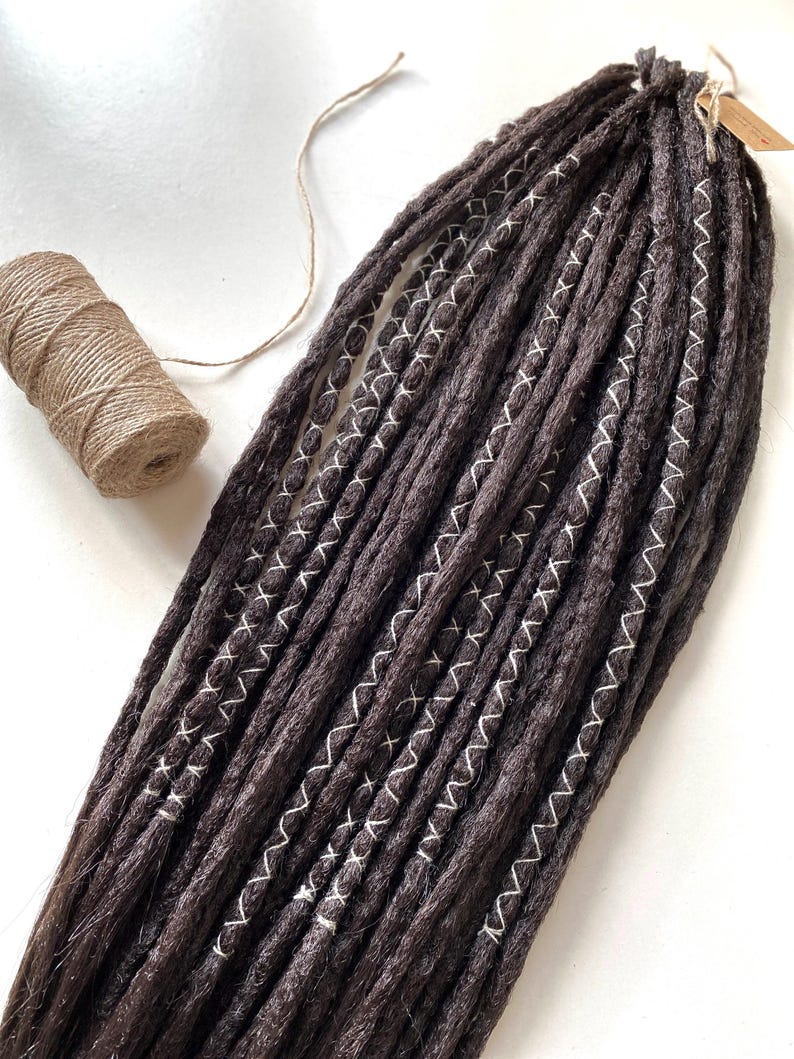 Dark Brown Crochet Dreadlock Extensions: Kanekalon DE/SE Dreads (16-24 inch) image 6