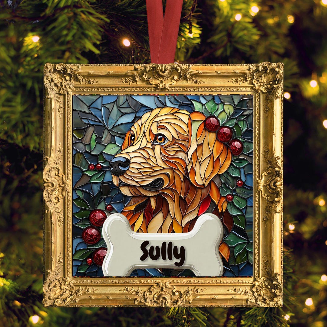 Golden Retriever Dog Hand Knit Christmas Ornament Arcadia Home