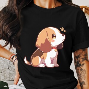 Beagle T-Shirt Kawaii Art wunderbar weich Bella 3001 T-Shirt Geschenk für Hundeliebhaber Hund Mama oder Papa Haustier Eltern
