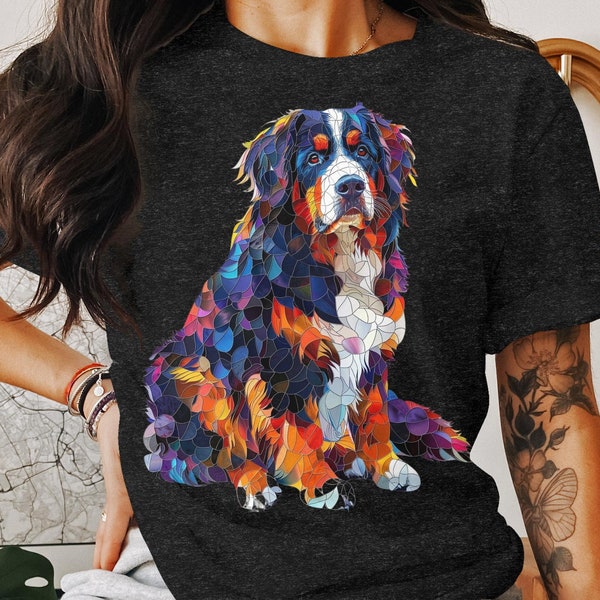Bernese Mountain Dog Dog Breed T-shirt Colorful Tee Bella 3001 Artful Pet tshirt Gift for Dog Lover Pet Owner Artistic Aesthetic