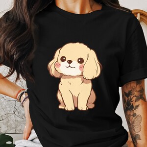 Maltipoo T-Shirt Kawaii Art wunderbar weich Bella 3001 T-Shirt Geschenk für Hundeliebhaber Hund Mama oder Papa Haustier Eltern