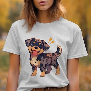 Catahoula Leopard Dog T-Shirt Kawaii Style Wonderfully Soft Bella 3001 Tee Gift for Dog Lover Dog Mom or Dad Pet Parent