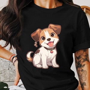 Jack Russell Terrier T-Shirt Kawaii Style Wonderfully Soft Bella 3001 Tee Gift for Dog Lover Dog Mom or Dad Pet Parent