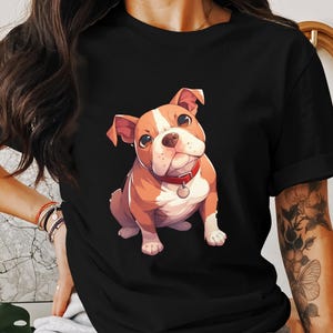 American Pit Bull Terrier T-Shirt Kawaii Style Wonderfully Soft Bella 3001 Tee Gift for Dog Lover Dog Mom or Dad Pet Parent