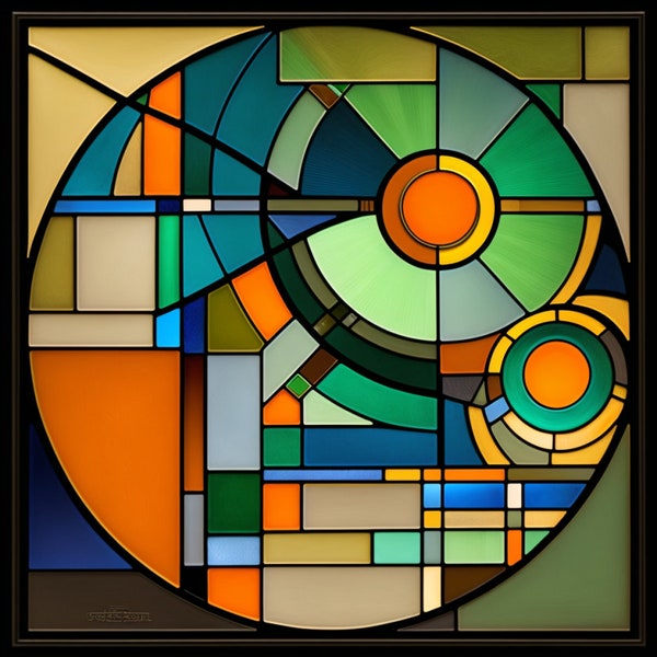 Frank Lloyd Wright window film - Personalized, Customized Faux Stained Glass