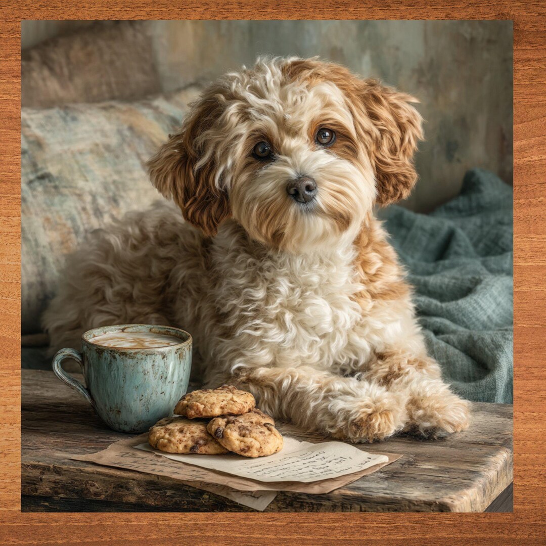 Cockapoo Parisian Style Ceramic Tile Artwork With Optional Display ...