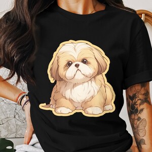Camiseta Malshi estilo kawaii maravillosamente suave Bella 3001, regalo para amantes de los perros, mamá o papá perro, dueño de mascota