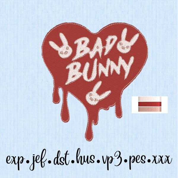 bad bunny embroidery file , embroidery file 4x4, DIY embroidery