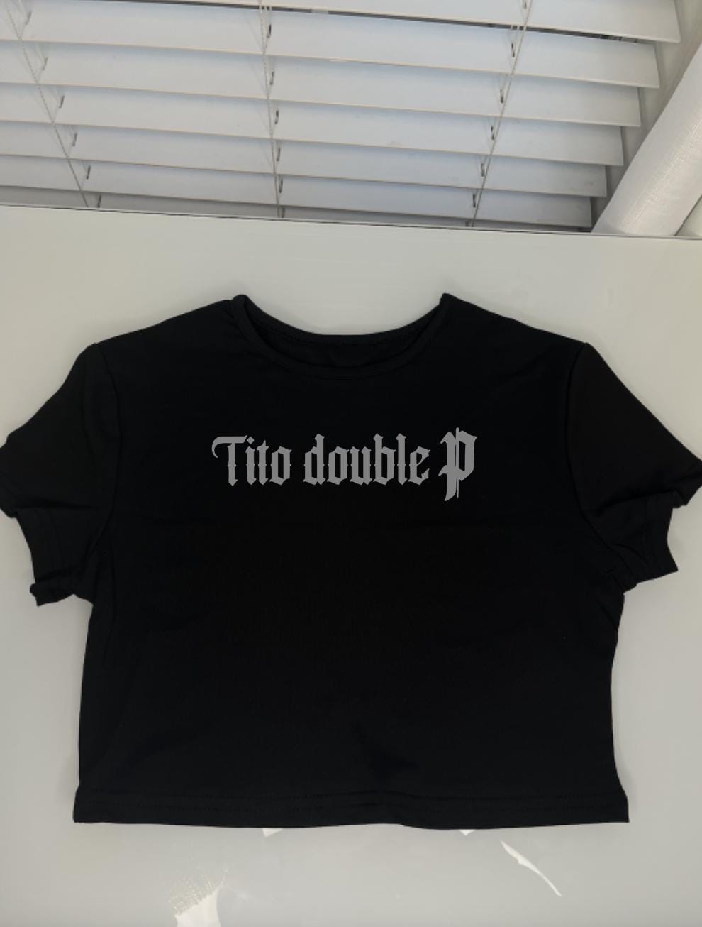Tito double p baby tee, la doble p crop top, corridos bélicos shirt, belica shirt, peso pluma crop top, gothic Tito double p crop top