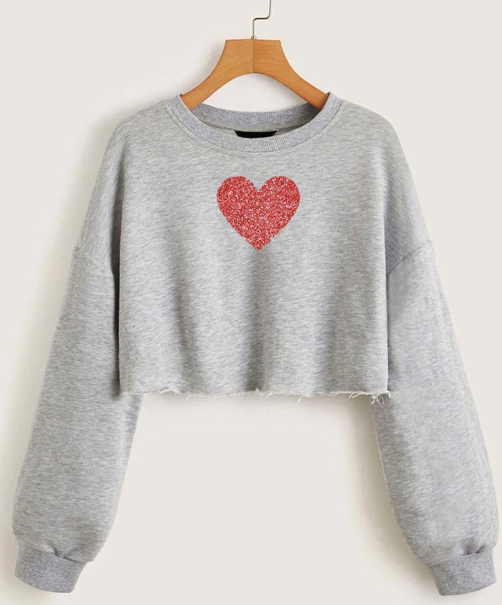 Red Heart Crop Top - Etsy