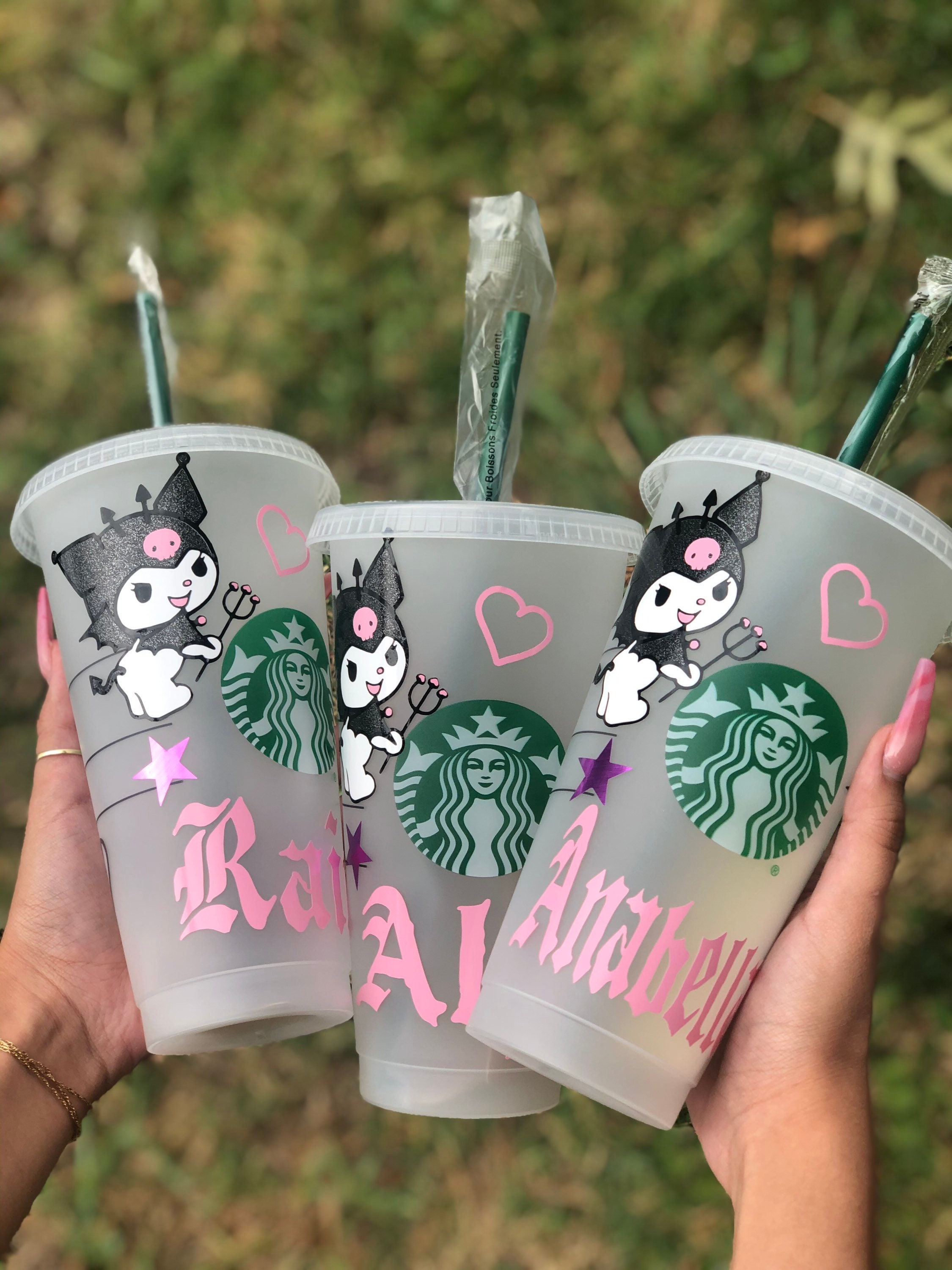 Kuromi Starbucks cup Starbucks cup Hello kitty cup | Etsy