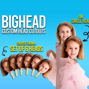 Big Large Head Face Cut Out Head On A Stick Head on a stick  21st 30th 40th Birthday, Graduation, Bachelorette, Engagement Senior Nigth