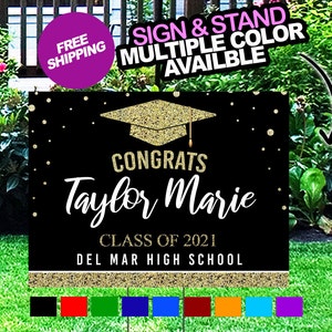 High School College Grad Class of 2021 Graduation 24x18 DOUBLE SIDED yard sign Grad 02/_912