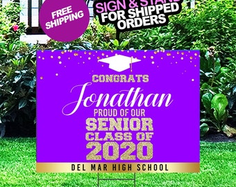 Graduation Yard Sign, Class of 2020 Lawn Sign, FREE SHIPPING, High School or College Graduation