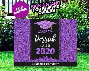 Graduation Yard Sign, Class of 2020 Lawn Sign, FREE SHIPPING, High School or College Graduation