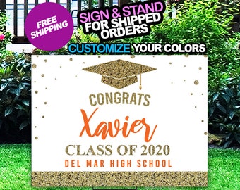 Graduation Yard Sign, Class of 2022 Lawn Sign, FREE SHIPPING, High School or College Graduation