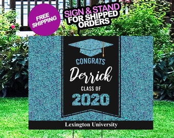 Graduation Yard Sign, Class of 2020 Lawn Sign, FREE SHIPPING, High School or College Graduation