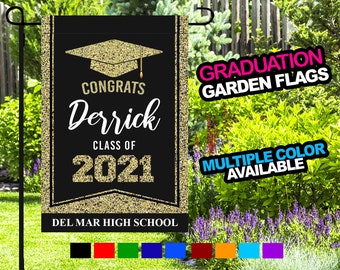 Graduation Yard Flag, Class of 2024  FREE SHIPPING, High School or College Graduation Multi Colors Check it out